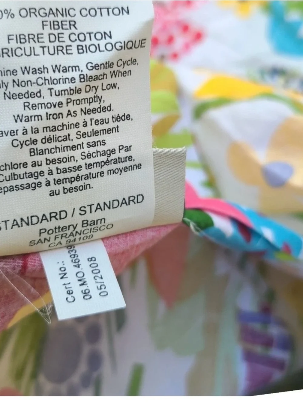 1 Pottery Barn Woodland Tree Paint By Number Standard Pillow Sham Organic